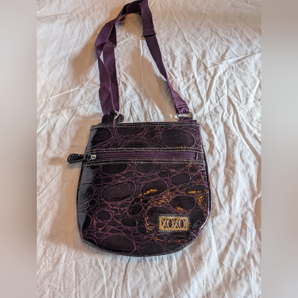 2/30$ XOXO Crocodile 🐊 Textured Purple Crossbody Bag